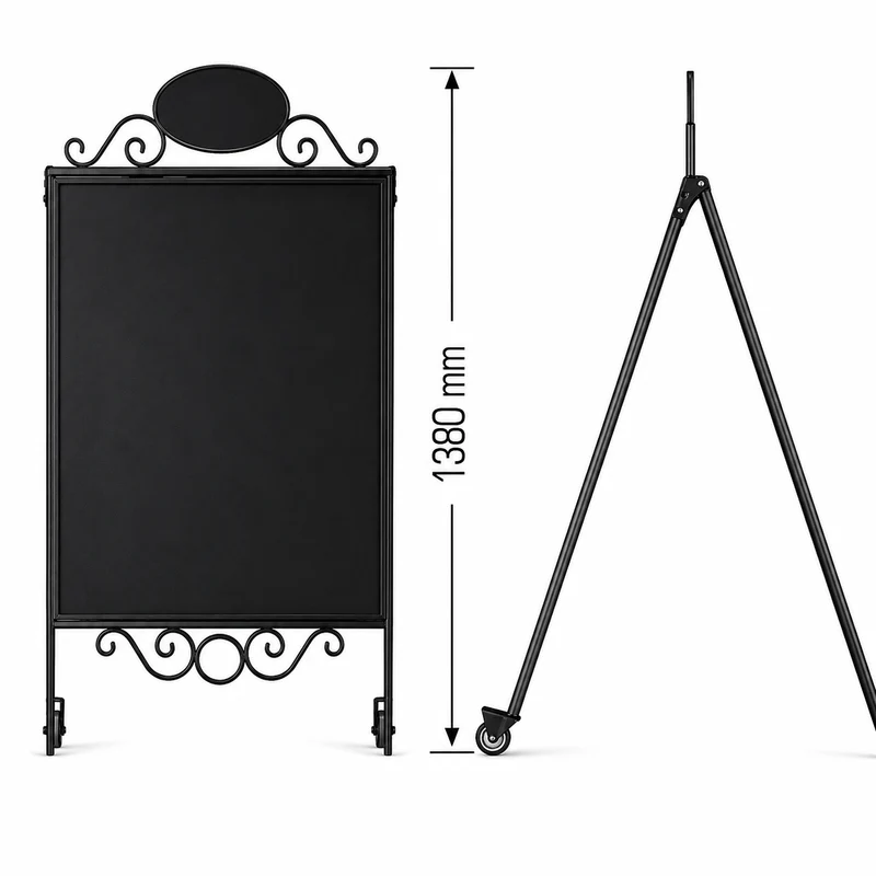 Heritage Sign Antik – Gehwegaufsteller mit Kreidetafel & Rollen
