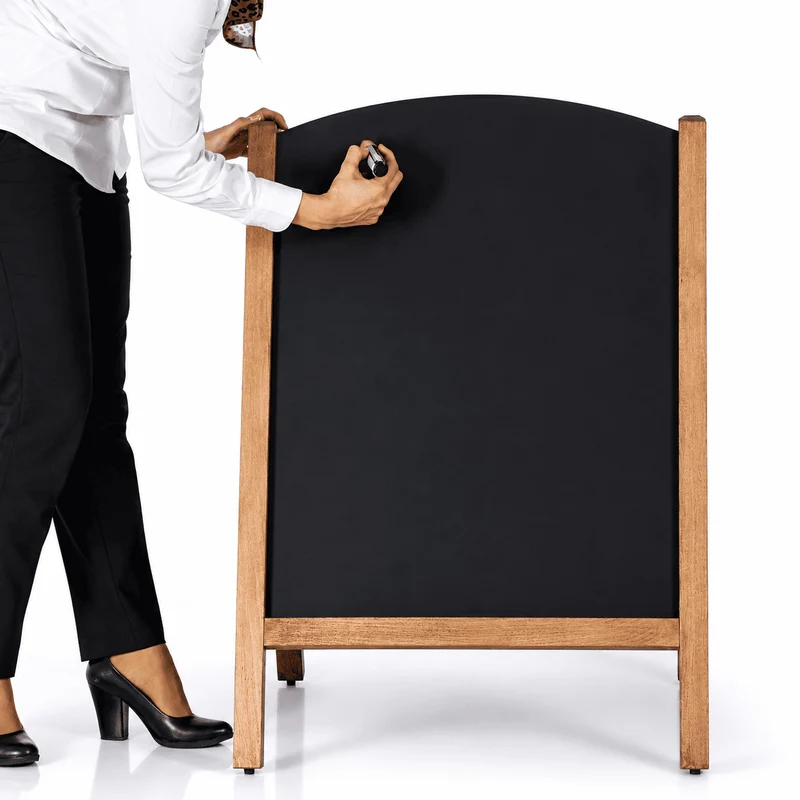 Outdoor Gehwegkreidetafel Holz 100x67cm Magnetisch – Dunkelbraun