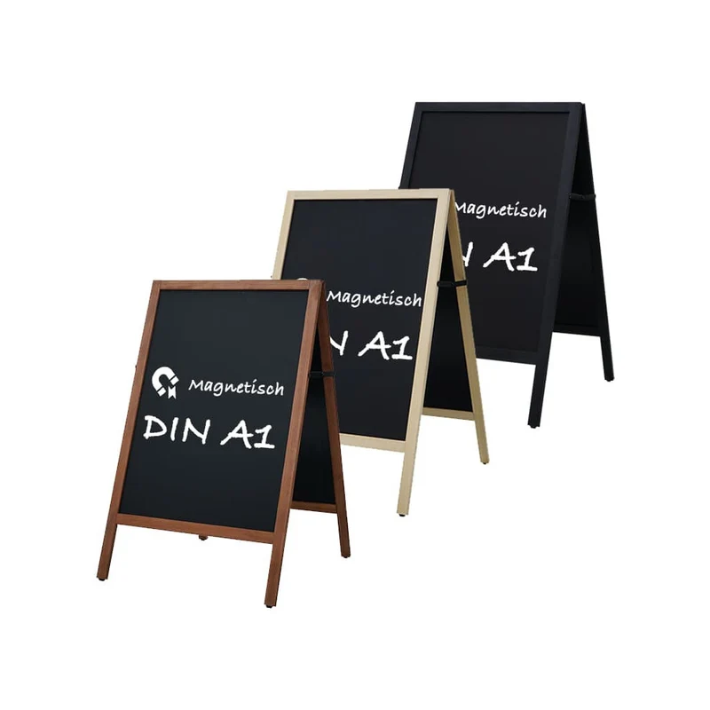 Holz Gehwegkreidetafel A1 – Magnetisch, Outdoor