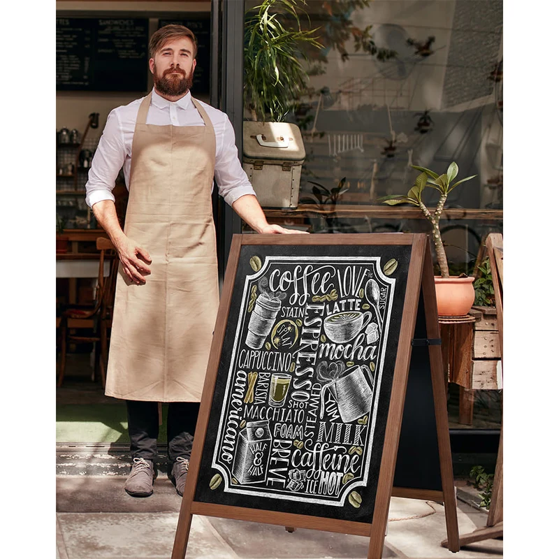 Holz Gehwegkreidetafel A1 – Magnetisch, Outdoor