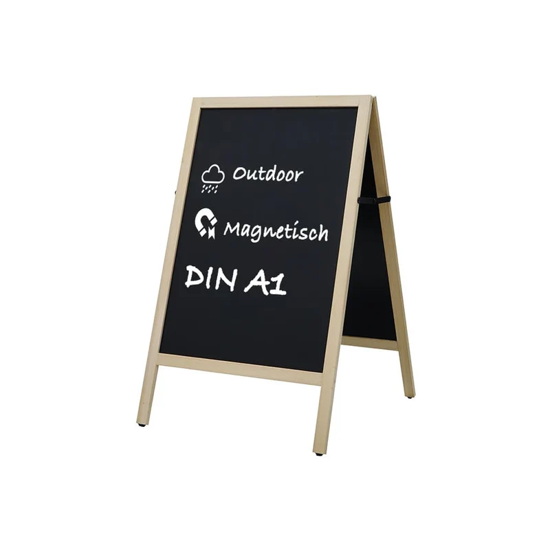 Holz Gehwegkreidetafel A1 – Magnetisch, Outdoor