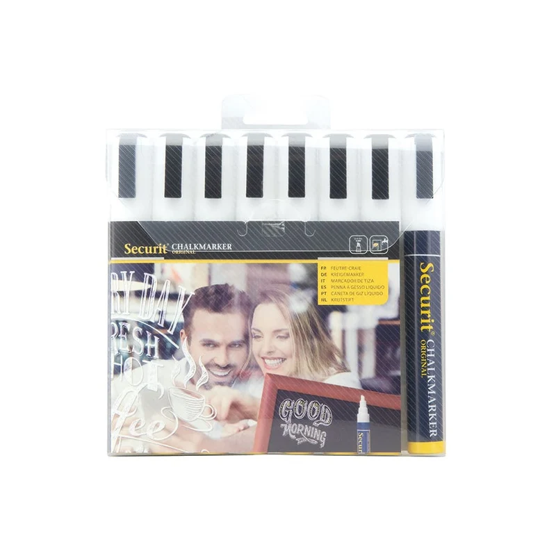 Securit® Kreidemarker, 2-6mm, 8er-Set, Weiss