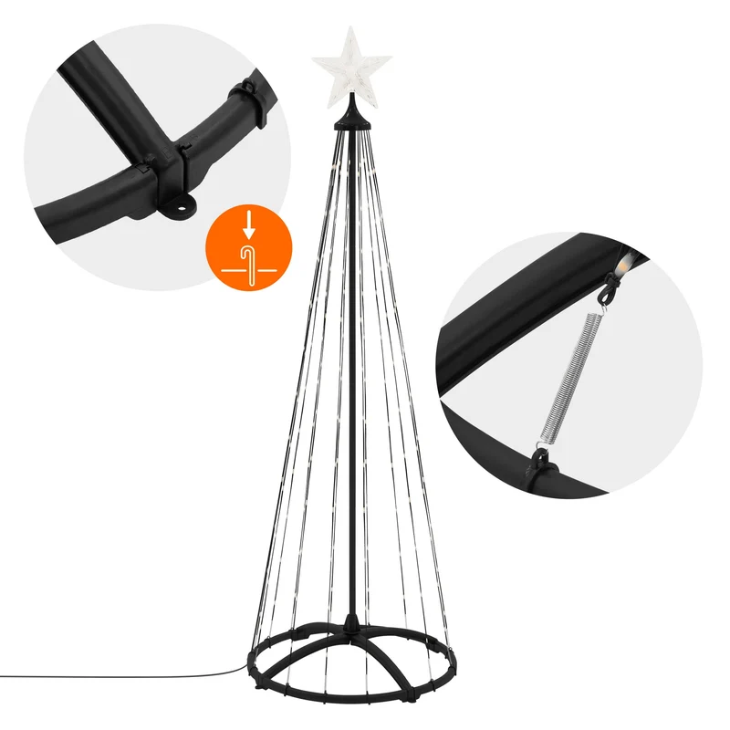 LED Weihnachtsdeko Baum Außen 150 cm mit 154 warmweißen LEDs