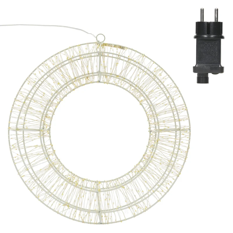 LED Metall Kranz Ø 50 cm mit 1440 LEDs Warmweiß IP44