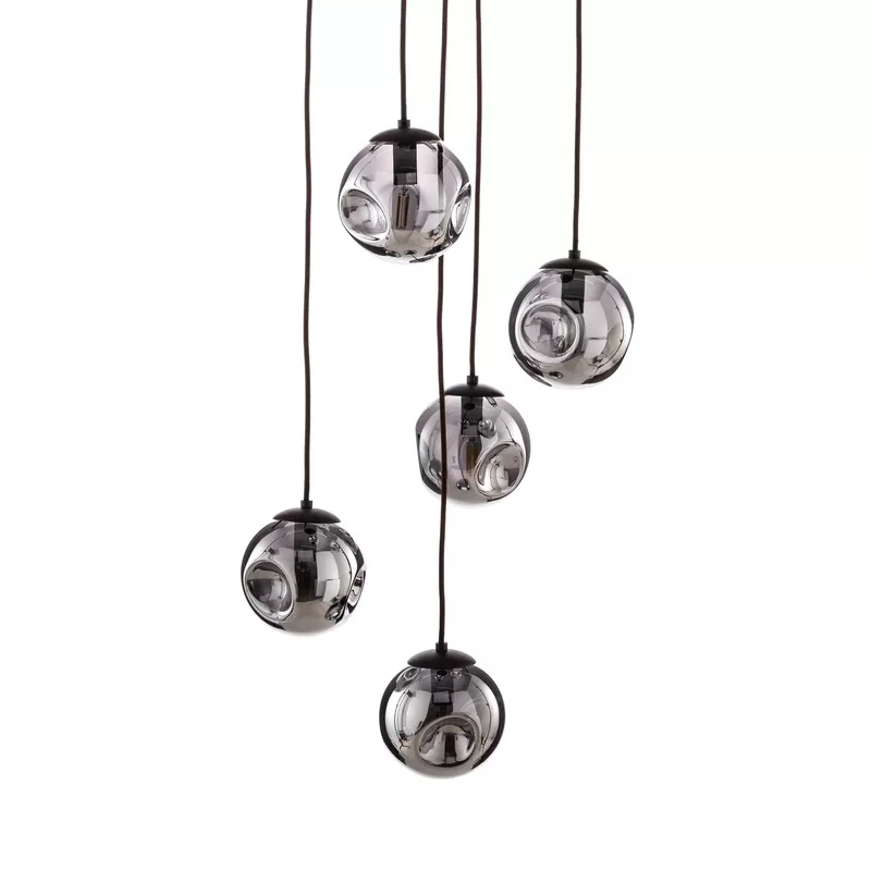 B-Ware Lindby Hängeleuchte Valentina Glas rauchgrau rund Hängelampe Lampe Leuchte S965