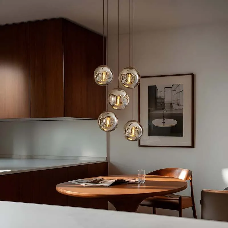 B-Ware Lindby Hängeleuchte Valentina Glas rauchgrau rund Hängelampe Lampe Leuchte S965