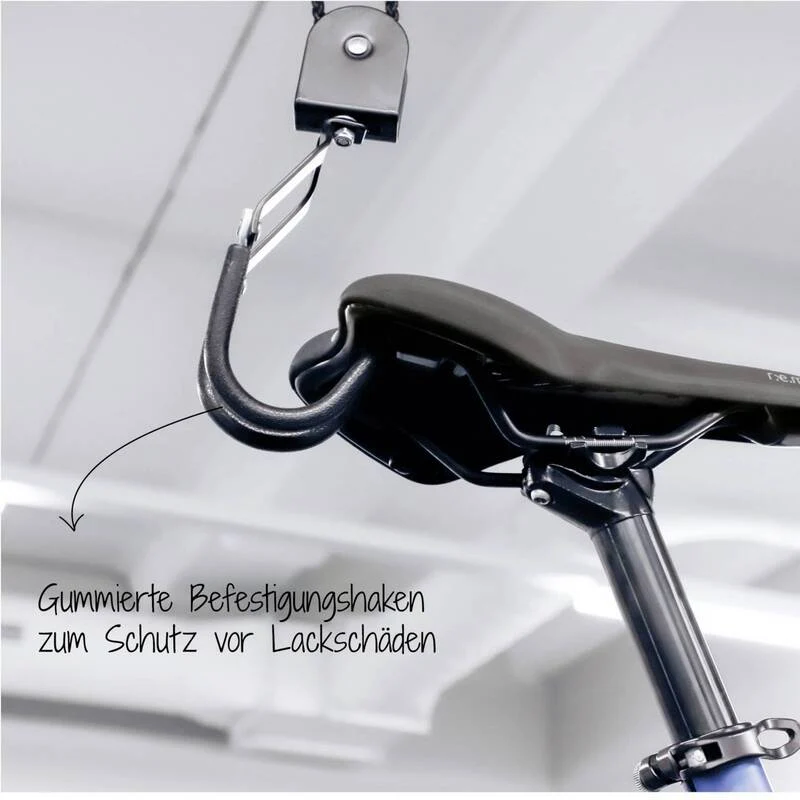 B-Ware Fischer Fahrrad Deckenlift ProfiPlus schwarz 1 Einstellplatz 57kg Tragkraft