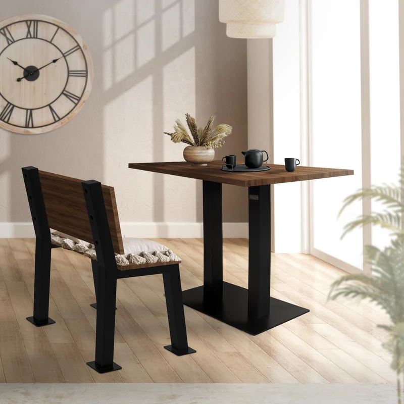 Bankgestell Bankkufen 2er Set H-Design 47 x 77,5 cm Schwarz aus Stahl ML-Design