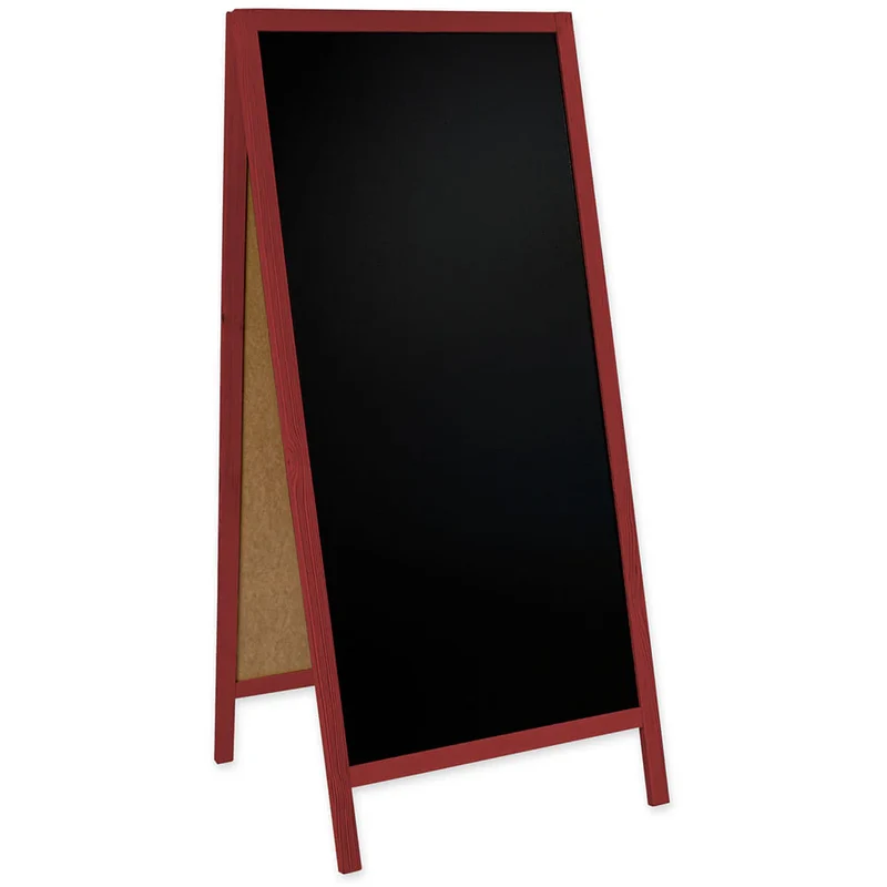 Holz Kreidetafel-Aufsteller, 60x172cm, Rot, Indoor