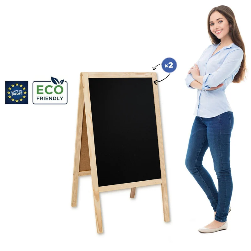 Holz Kreidetafel-Aufsteller, 61x118cmcm, Natur, Indoor