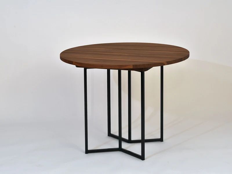 Tisch Orbis, Nussbaum, D 100 + 50 cm - Reduziertes Einzelstück