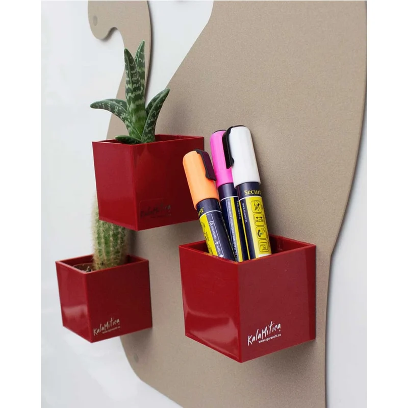 KalaMitica® Magnetische Würfelbehälter Neodym, Ø6cm, Rot, 3 Stk.