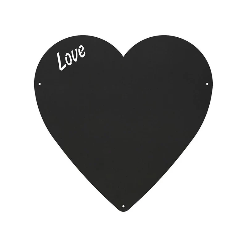 KalaMitica® Kreidetafel Magnetisch, Ohne Rahmen, Herz, 33x33cm, Schwarz/Anthrazit