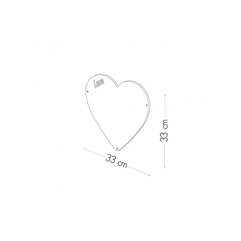 KalaMitica® Kreidetafel Magnetisch, Ohne Rahmen, Herz, 33x33cm, Schwarz/Anthrazit