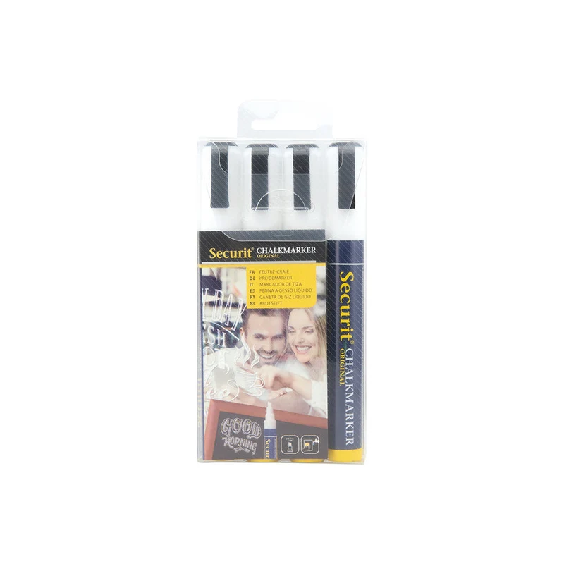 Securit® Kreidemarker, 2-6mm, 4er-Set, Weiss
