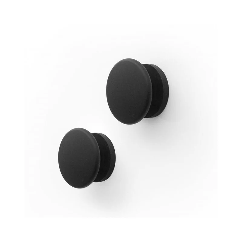 KalaMitica® Neodym-Magnetische Garderobenhaken Neodym, Ø5.2cm, Schwarz, 2 Stk.