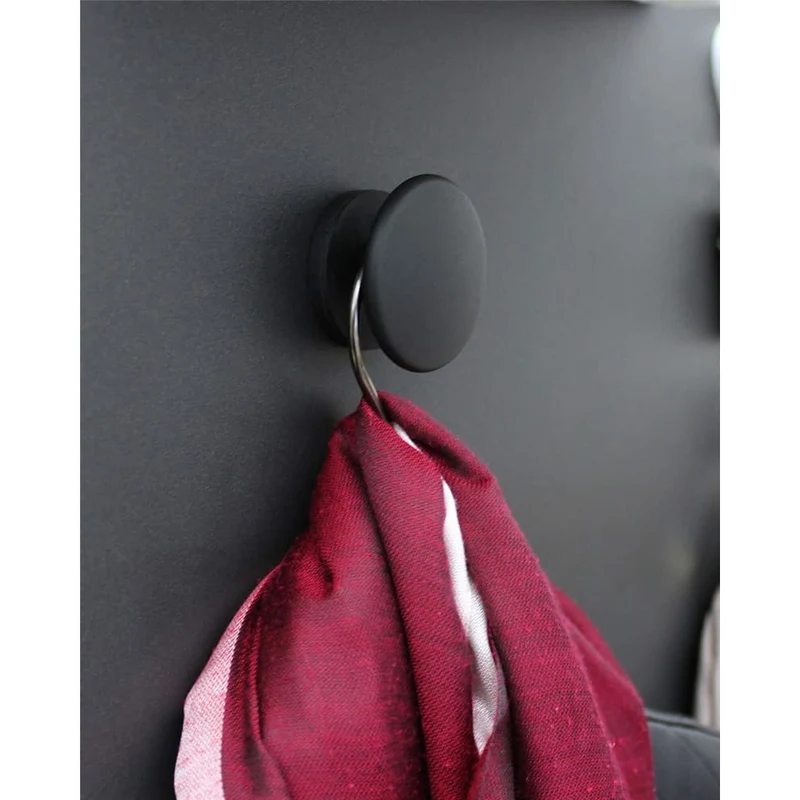 KalaMitica® Neodym-Magnetische Garderobenhaken Neodym, Ø5.2cm, Schwarz, 2 Stk.