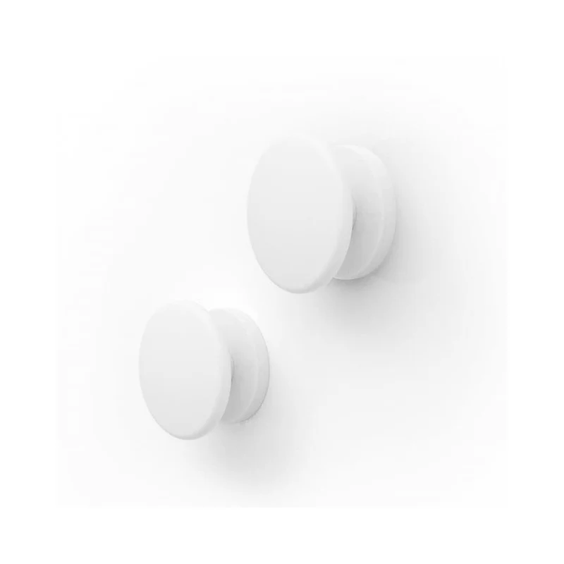 KalaMitica® Neodym-Magnetische Garderobenhaken Neodym, Ø5.2cm, Weiss, 2 Stk.