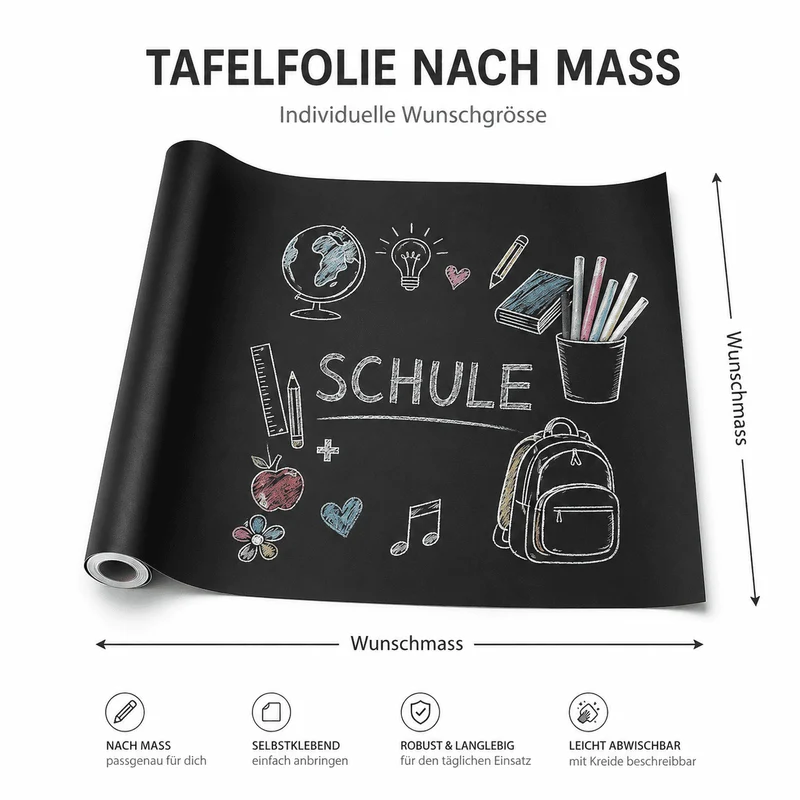 Kreidetafelfolie nach Mass, Selbstklebend