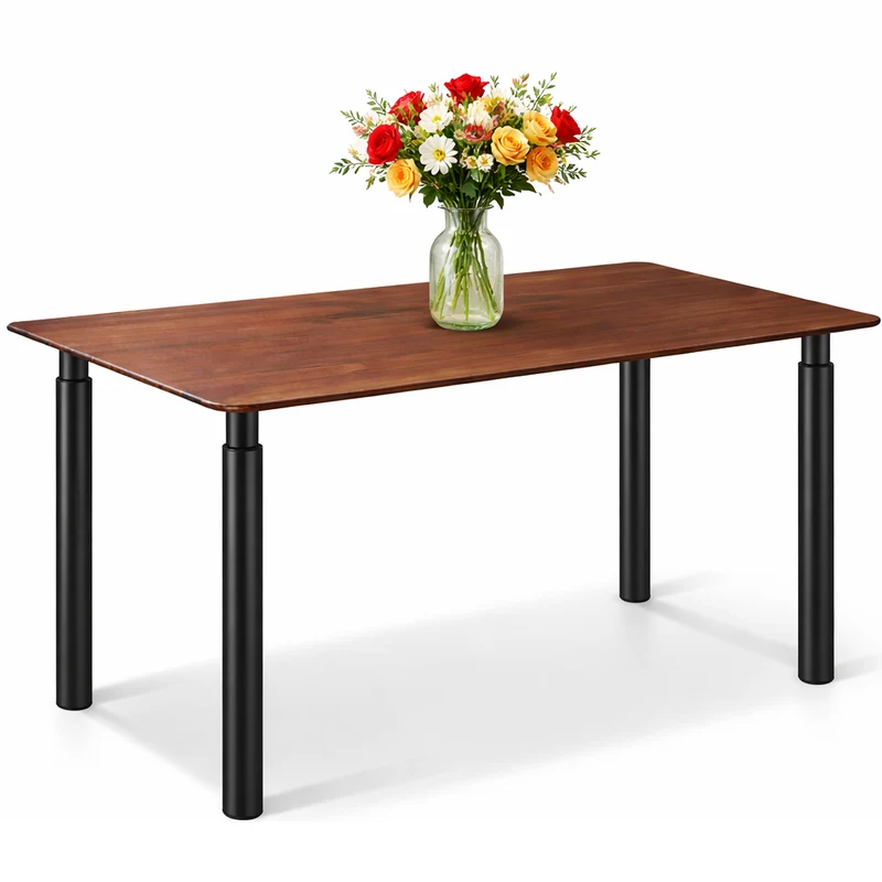 Möbelfuß höhenverstellbar 70-110cm Schwarz-matt Ø60mm Tischbein stufenlos verstellbar