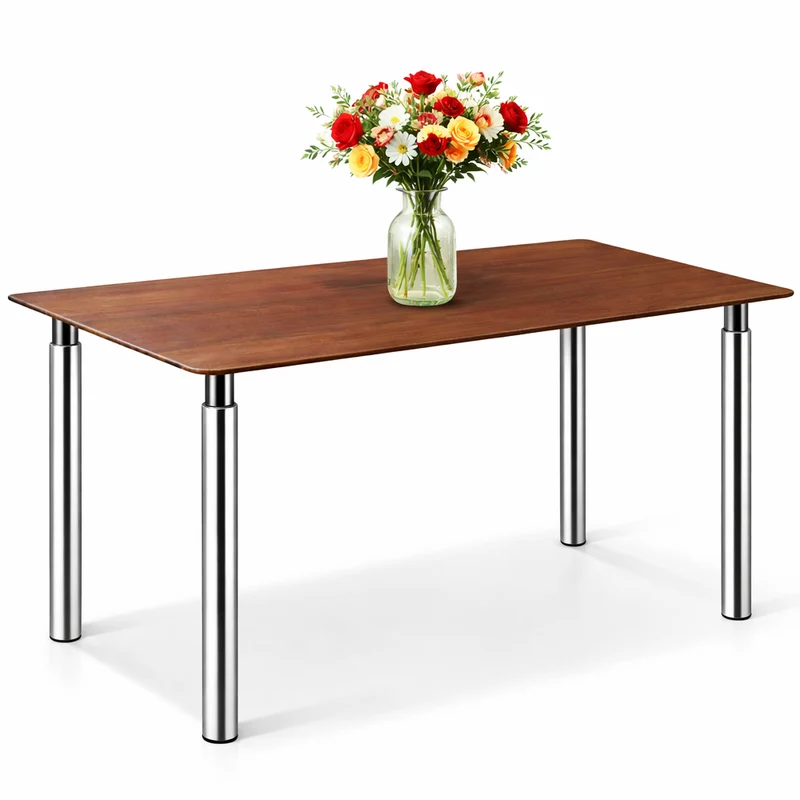 Möbelfuß höhenverstellbar 70-110cm Edelstahl Optik Ø60mm Tischbein stufenlos verstellbar