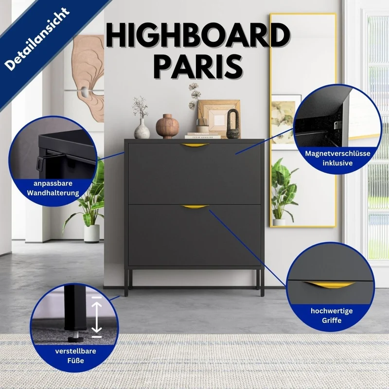 Mein-Regal Schuhschrank Paris 2 Schübe