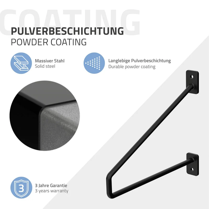 ML-Design | Wandkonsole 2er Set aus Stahl Regalhalterung