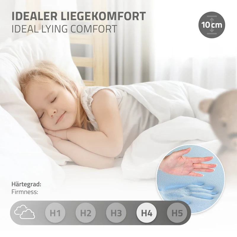 ML-DESIGN | Kinderbett mit Matratze und Lattenrost & Dach aus massivem Kiefernholz 80x160 cm Natur Hausbett Montessori Bettgestell für Mädchen Jungen