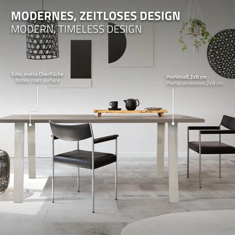 B-Ware Tischbeine 2er Set 75x72 cm Silber aus Edelstahl ML-Design