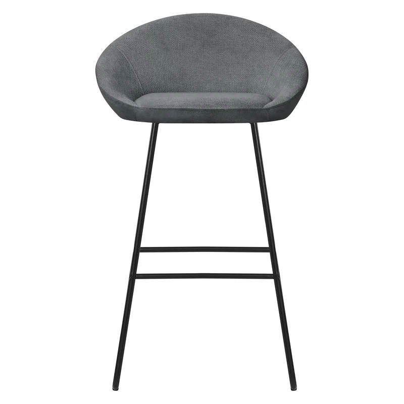 Barhocker 4er Set Anthrazit 56x94x50 cm mit Rückenlehne und Fußstütze bis 120 kg ML-Design