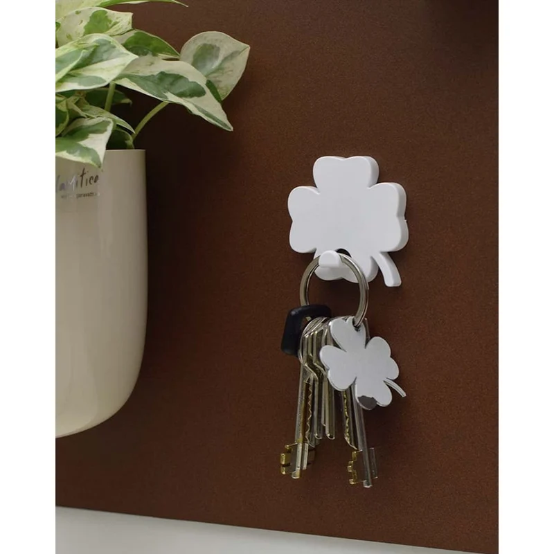 KalaMitica® Magnetischer Aufhänger Neodym, Kleeblatt, Weiss