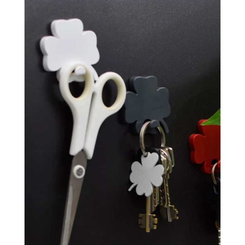 KalaMitica® Magnetischer Aufhänger Neodym, Kleeblatt, Weiss