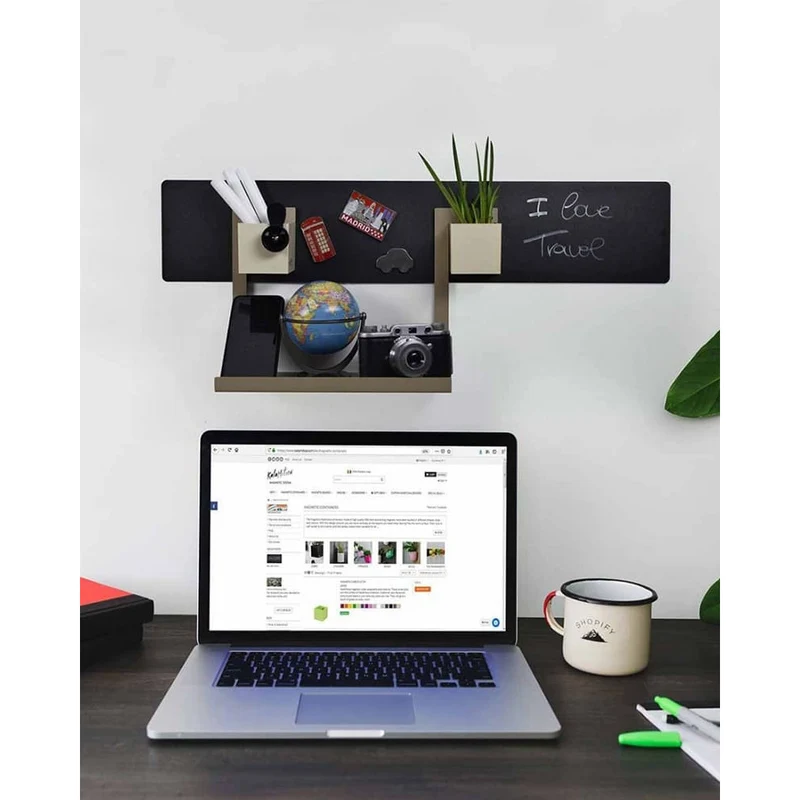 KalaMitica® Kreidetafel Magnetisch, Ohne Rahmen, 14x70cm, Schwarz/Anthrazit