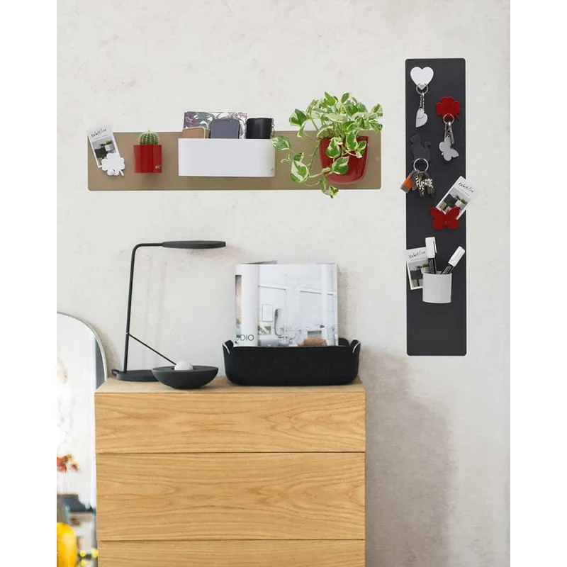 KalaMitica® Kreidetafel Magnetisch, Ohne Rahmen, 14x70cm, Schwarz/Anthrazit
