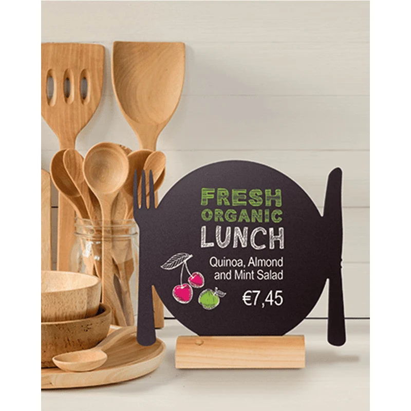 Tischkreidetafel „Teller mit Besteck“ Aufsteller 25×24 cm