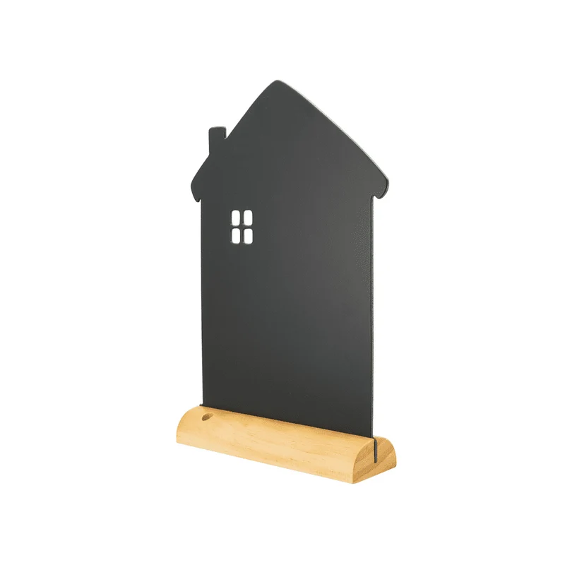 Tischkreidetafel „Haus“ Aufsteller 23×32 cm mit Holzfuss