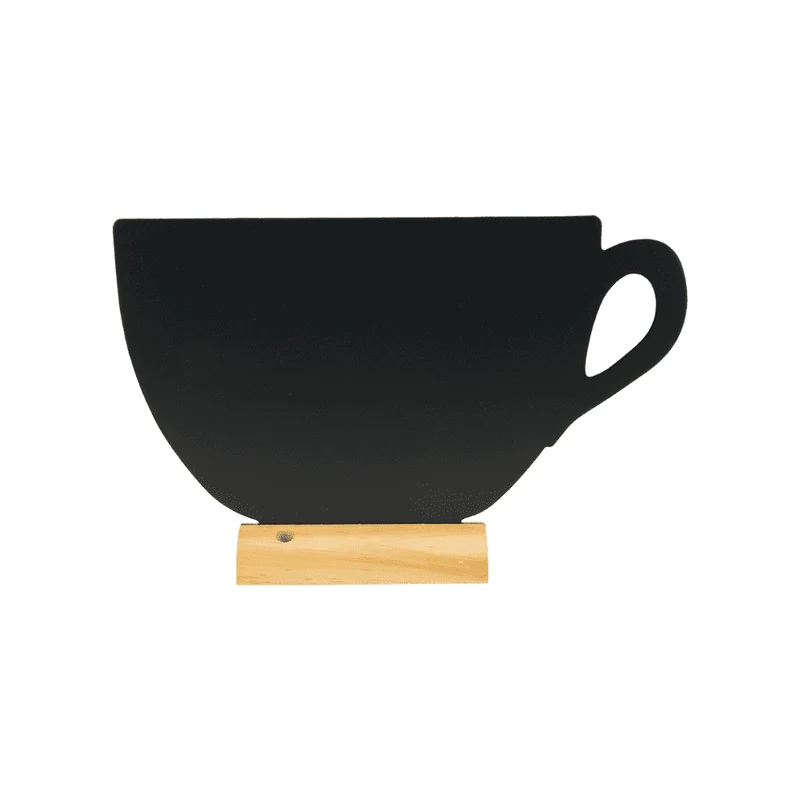 Tischkreidetafel „Kaffeetasse“ Aufsteller 34×21 cm mit Holzfuss