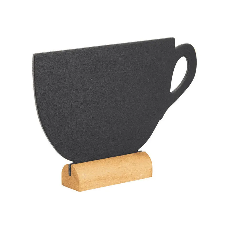 Tischkreidetafel „Kaffeetasse“ Aufsteller 34×21 cm mit Holzfuss