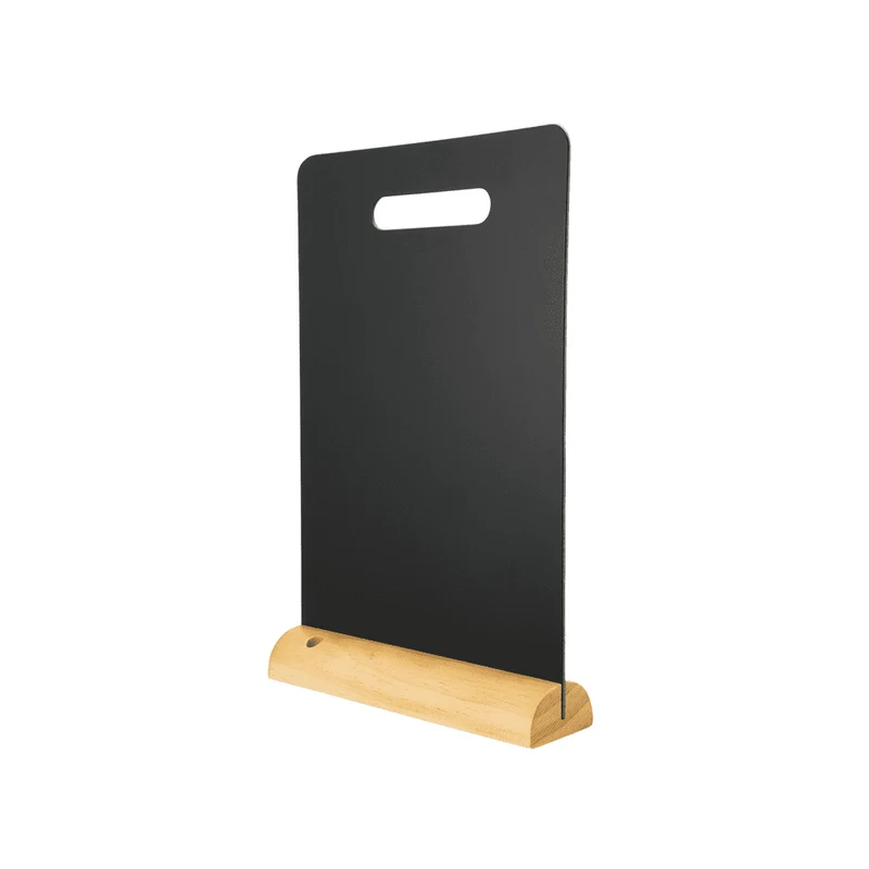 Tischkreidetafel "Rechteck mit Griff" Aufsteller 21×34 cm mit Holzfuss