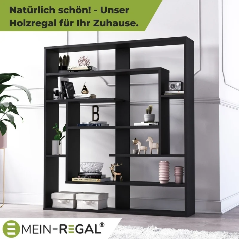 Mein-Regal Wandregal SEBASTIAN aus Holz MDF, bis zu 9 Fächer