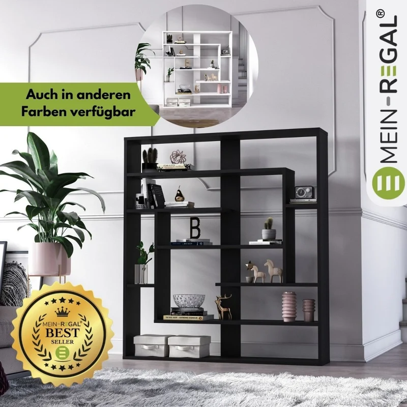 Mein-Regal Wandregal SEBASTIAN aus Holz MDF, bis zu 9 Fächer