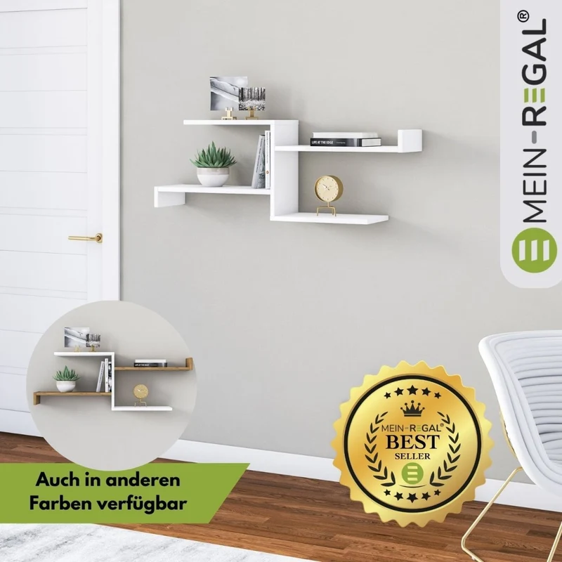 Mein-Regal Wandregal DEROSSO aus Holz MDF, bis zu 4 Fächer