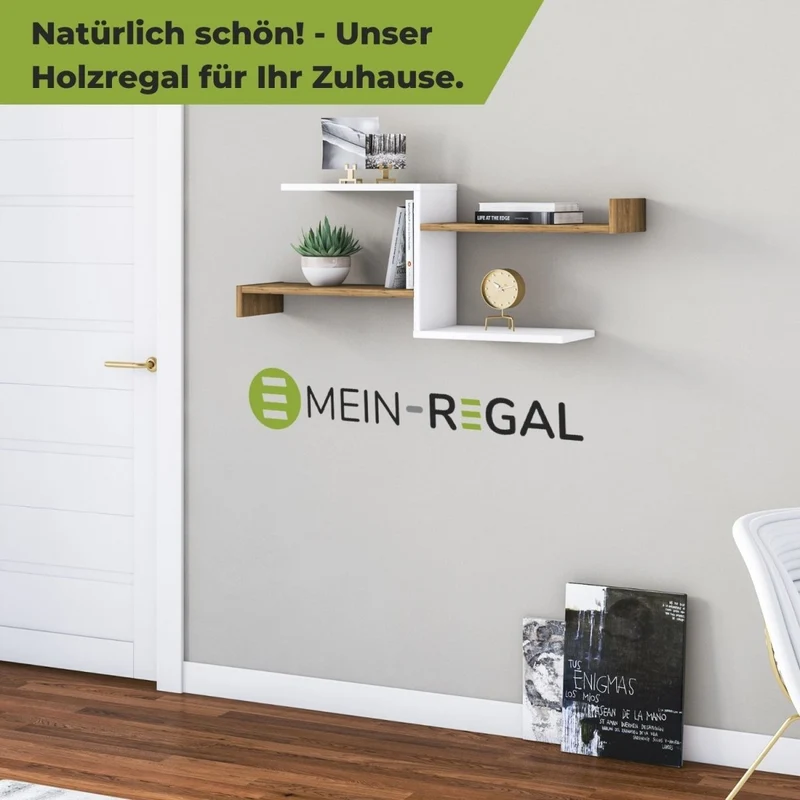 Mein-Regal Wandregal DEROSSO aus Holz MDF, bis zu 4 Fächer