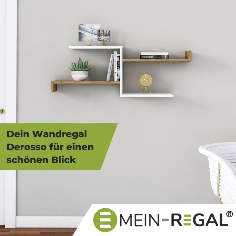 Mein-Regal Wandregal DEROSSO aus Holz MDF, bis zu 4 Fächer