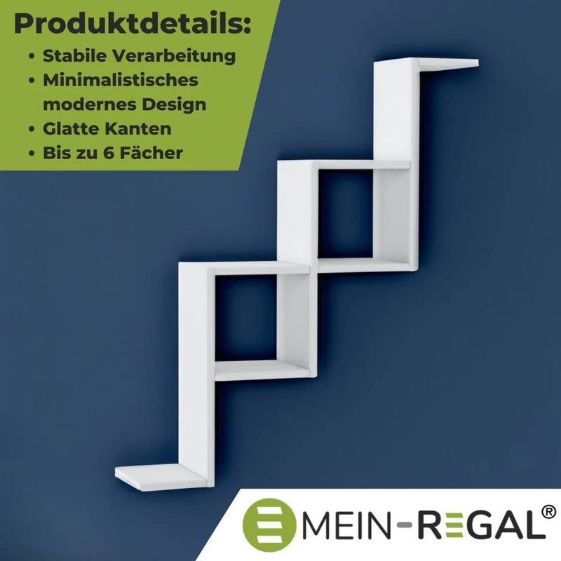 Mein-Regal Wandregal CAROTI aus Holz MDF, bis zu 6 Fächer
