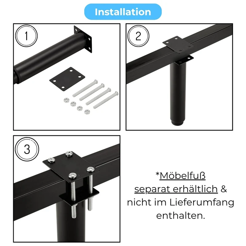 Bett-Zubehörset/ Erweiterungsset zur Stabilisierung von Lattenrost, Mittelbalken & Bettrahmen