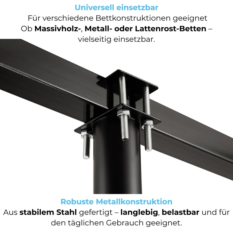 Bett-Zubehörset/ Erweiterungsset zur Stabilisierung von Lattenrost, Mittelbalken & Bettrahmen