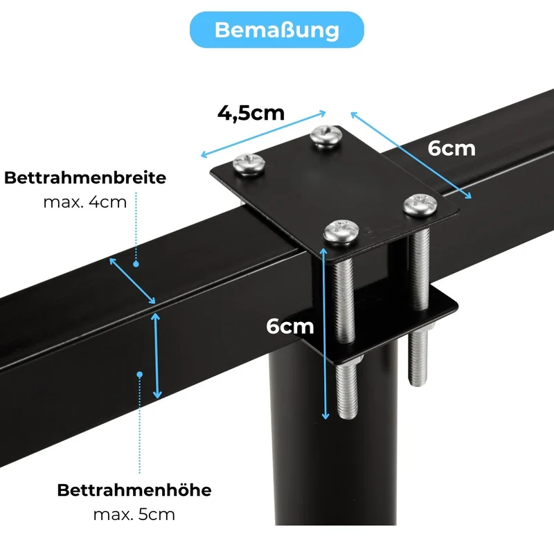 Bett-Zubehörset/ Erweiterungsset zur Stabilisierung von Lattenrost, Mittelbalken & Bettrahmen