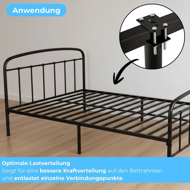 Bett-Zubehörset/ Erweiterungsset zur Stabilisierung von Lattenrost, Mittelbalken & Bettrahmen