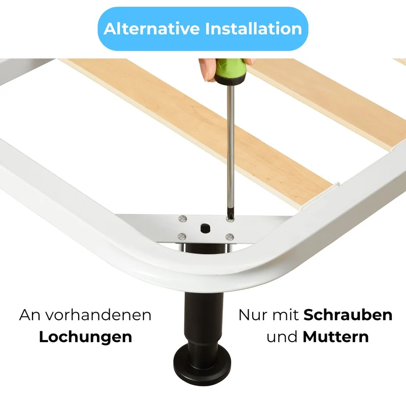 Bett-Zubehörset/ Erweiterungsset zur Stabilisierung von Lattenrost, Mittelbalken & Bettrahmen